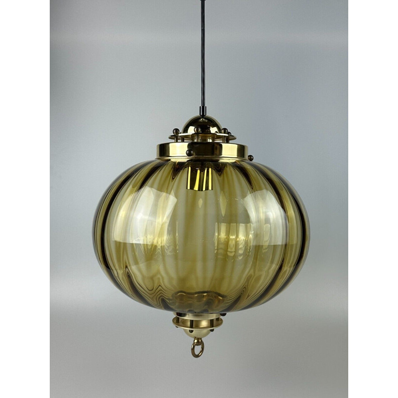Vintage glass pendant lamp for Peill and Putzler, 1960