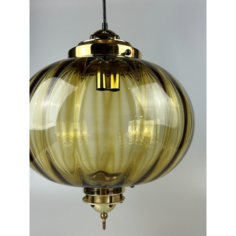 Vintage glazen hanglamp voor Peill en Putzler, 1960