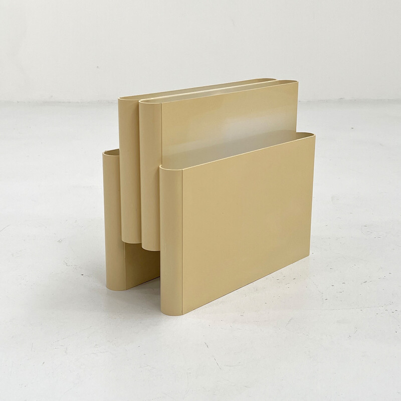 Porte-revues vintage en plastique beige par Giotto Stoppino pour Kartell,  1970