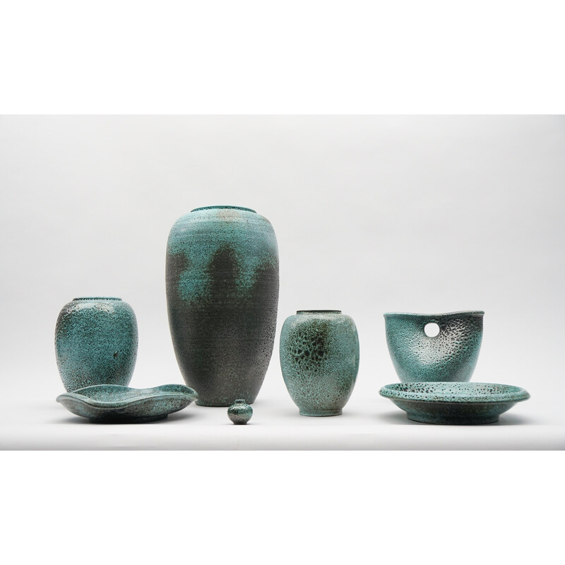 Set of 7 vintage ceramic vases by Wilhelm and Elly Kuch, Germany 1960