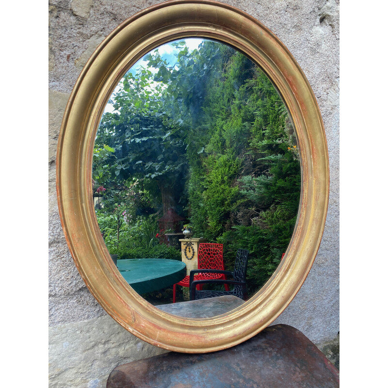 Miroir ovale vintage doré