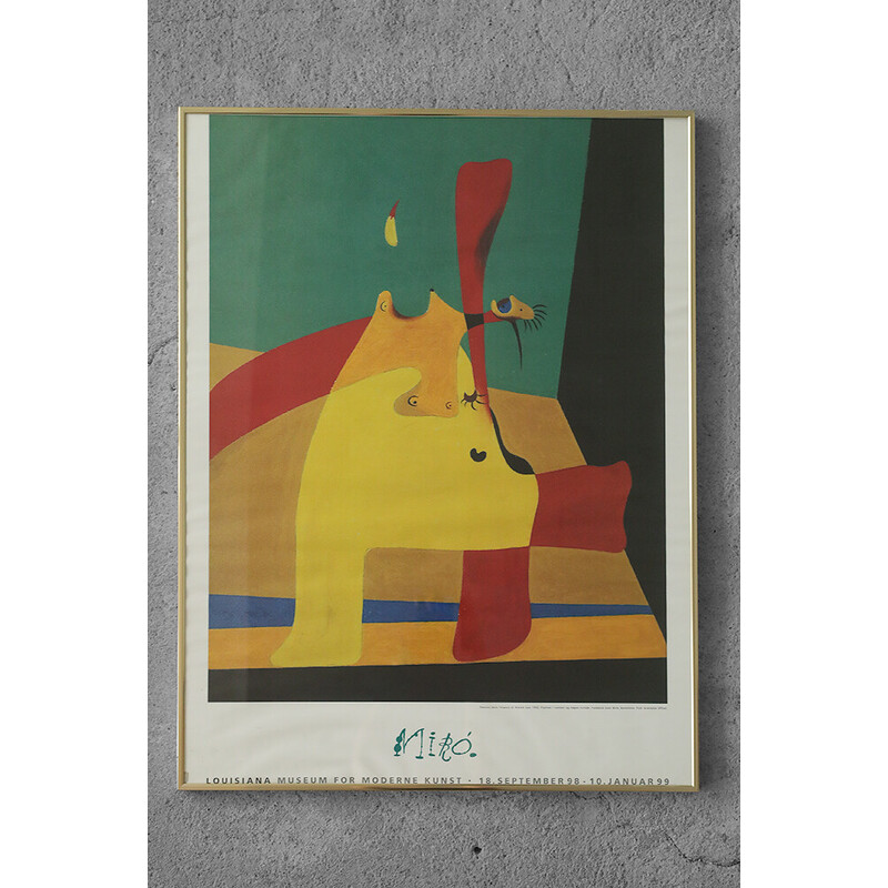 Manifesto d'epoca della mostra Louisiana Art Museum di Joan Miró, Danimarca  1998-1999