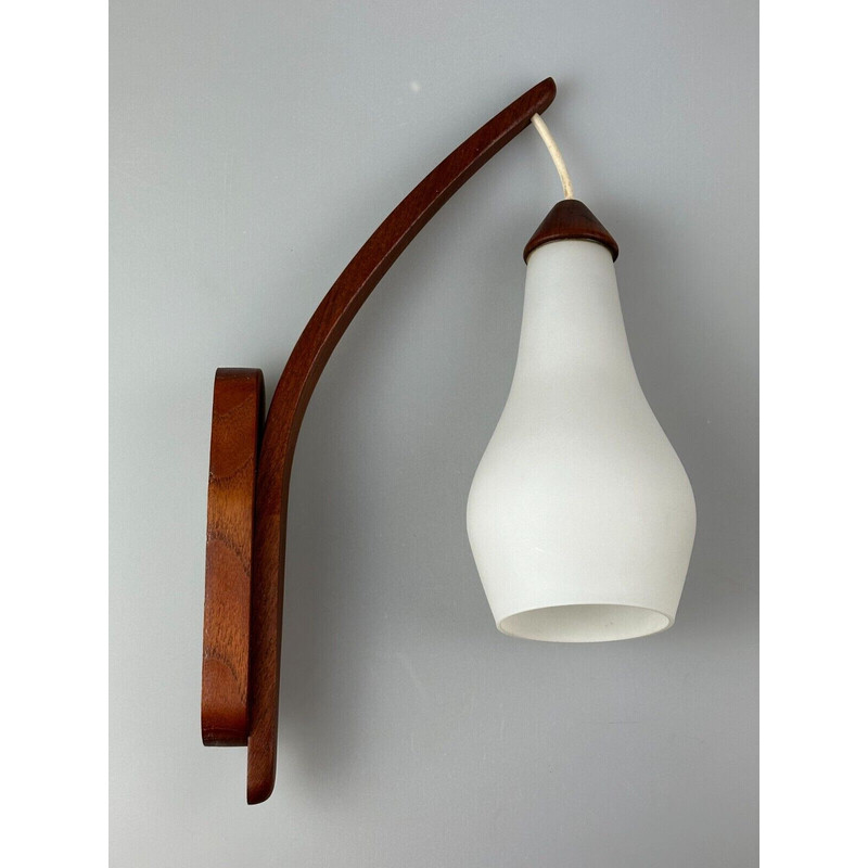 Vintage teak wall lamp by Uno and Östen Kristiansson for Luxus, 1960-1970s
