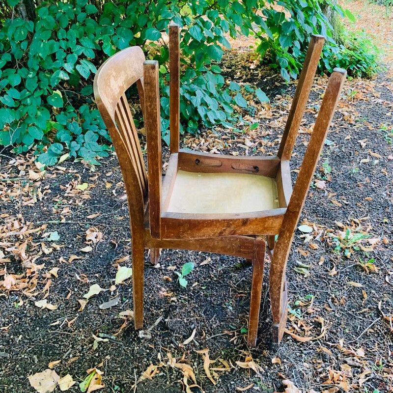 Coppia di sedie da bistrot vintage in legno per Stella
