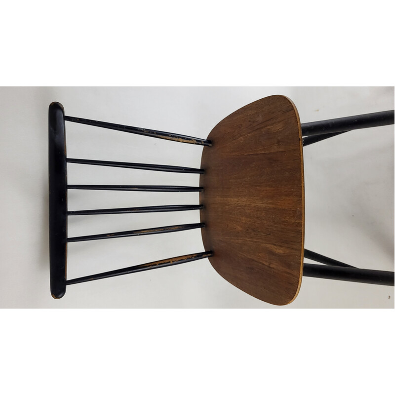 Chaise vintage en bois noirci pour Pastoe, 1950