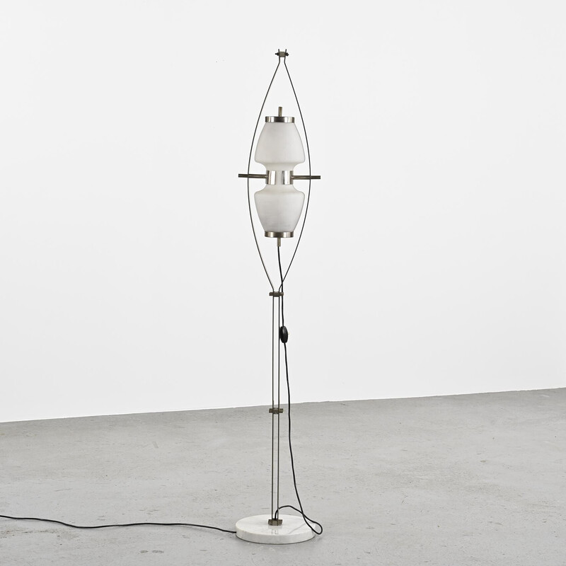 Vintage marble and aluminum floor lamp by Goffredo Reggiani, 1960