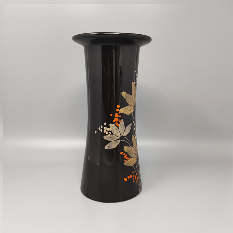 Vase vintage en céramique peint à la main par Sic, Italie 1970