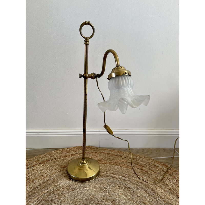Vintage brass tulip lamp