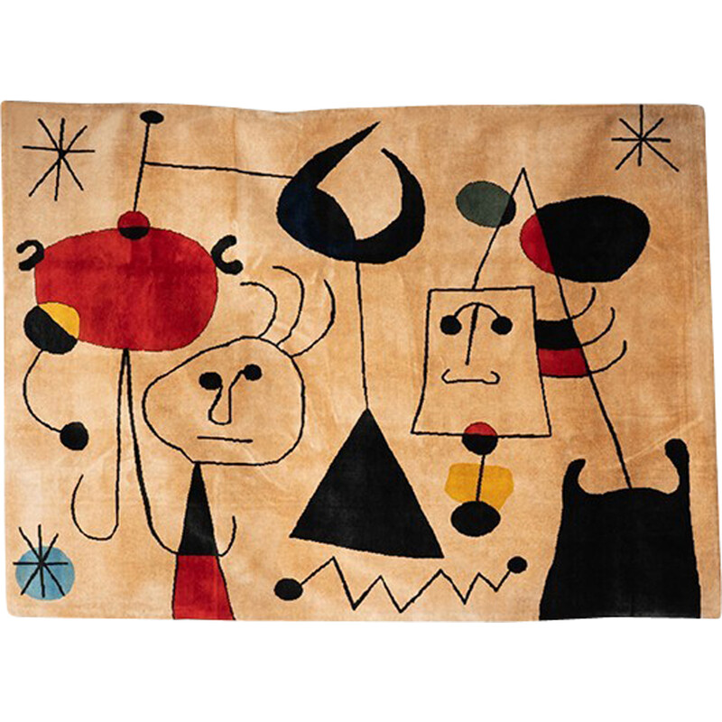 Tapis vintage en laine de Joan Miro
