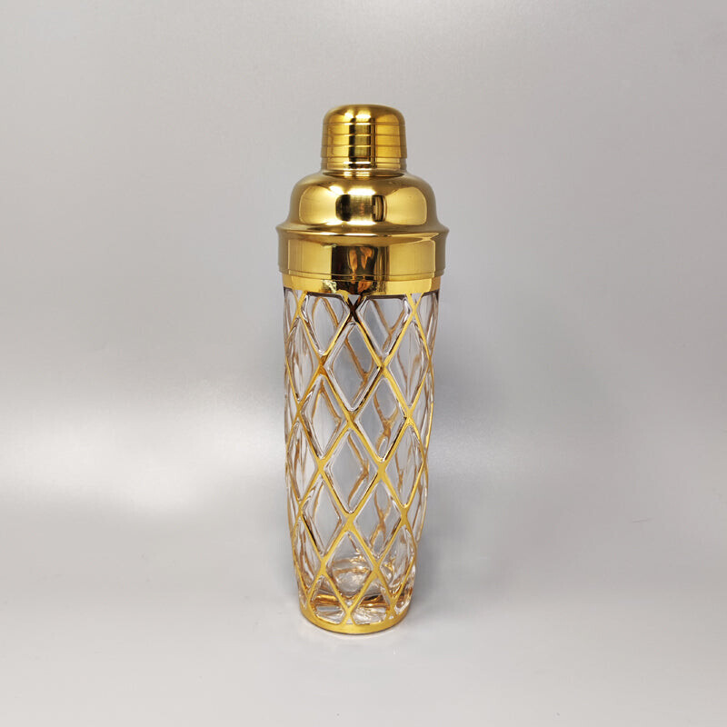 Antique Brass and Glass Cocktail Shaker