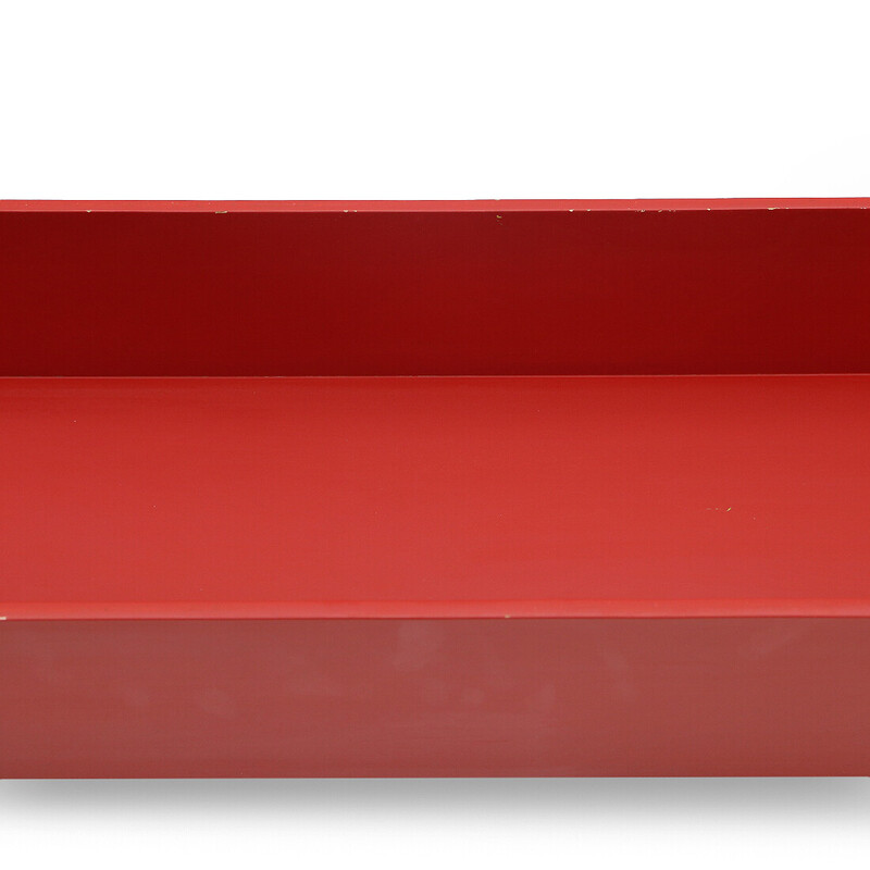 Par de estanterías vintage de madera pintada de rojo de Walter Wirz para Wilhelm Renz, Alemania 1960