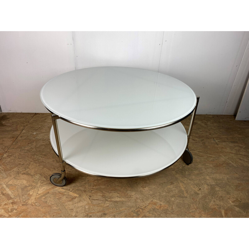 Table basse vintage blanche en acier nickelé d'Ehlen Johansson pour Ikea