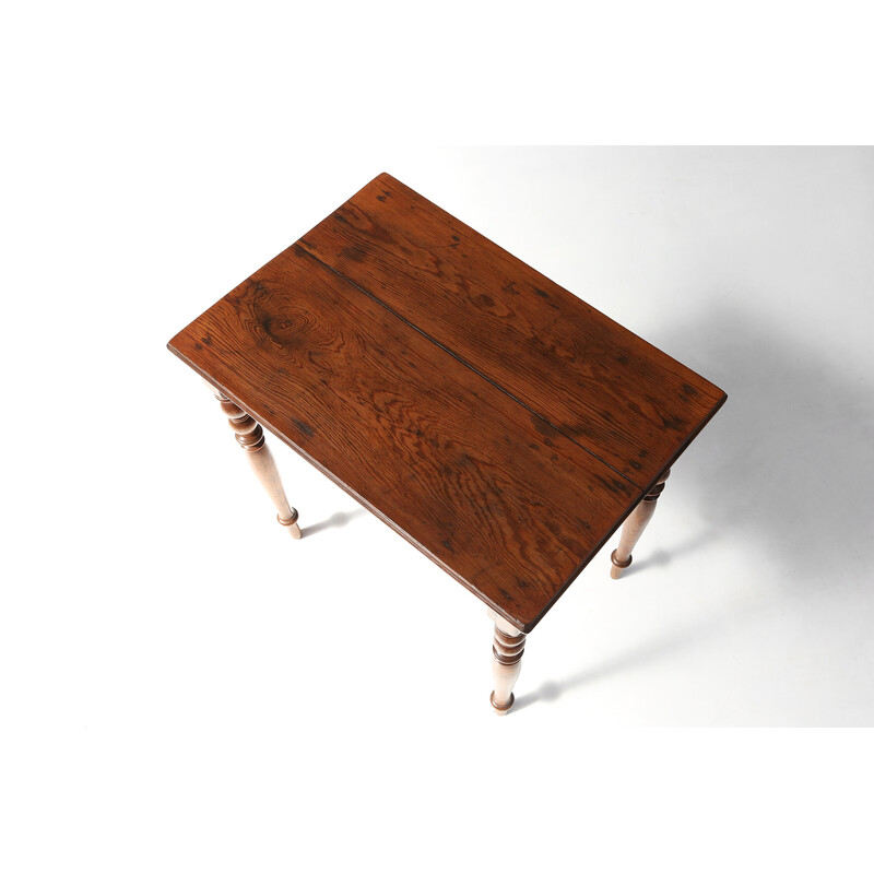 Vintage pinewood side table, France 1850