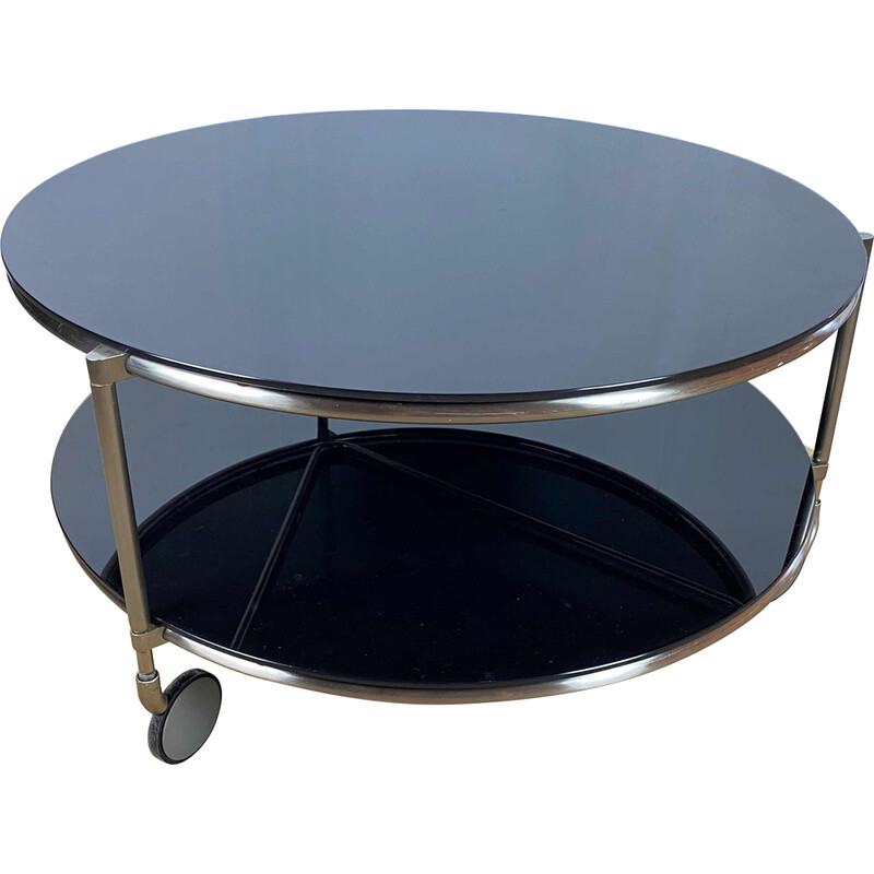 Table basse vintage Strind en verre opalin noir par Ehlen Johansson pour  Ikea