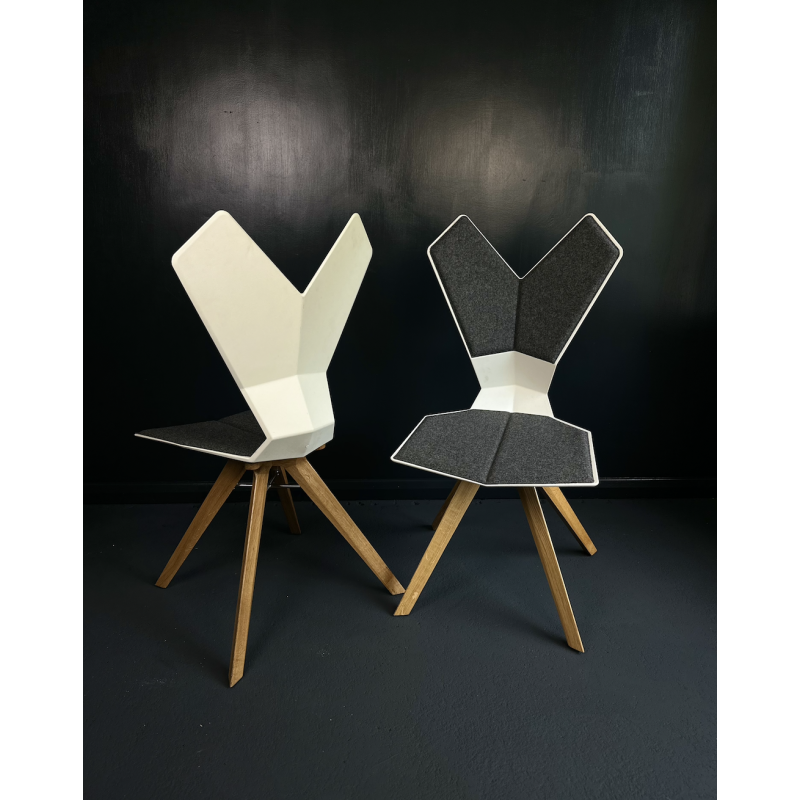2 Stühle 'Y' aus massiver Eiche und Nylon von Tom Dixon