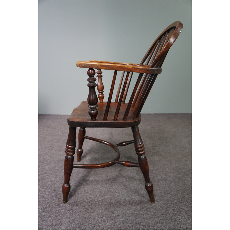 Vintage Windsor low back armchair in solid wood