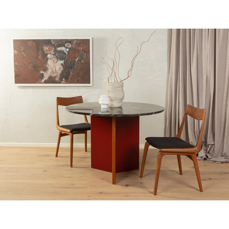 Vintage marble and wood dining table, Germany 1960