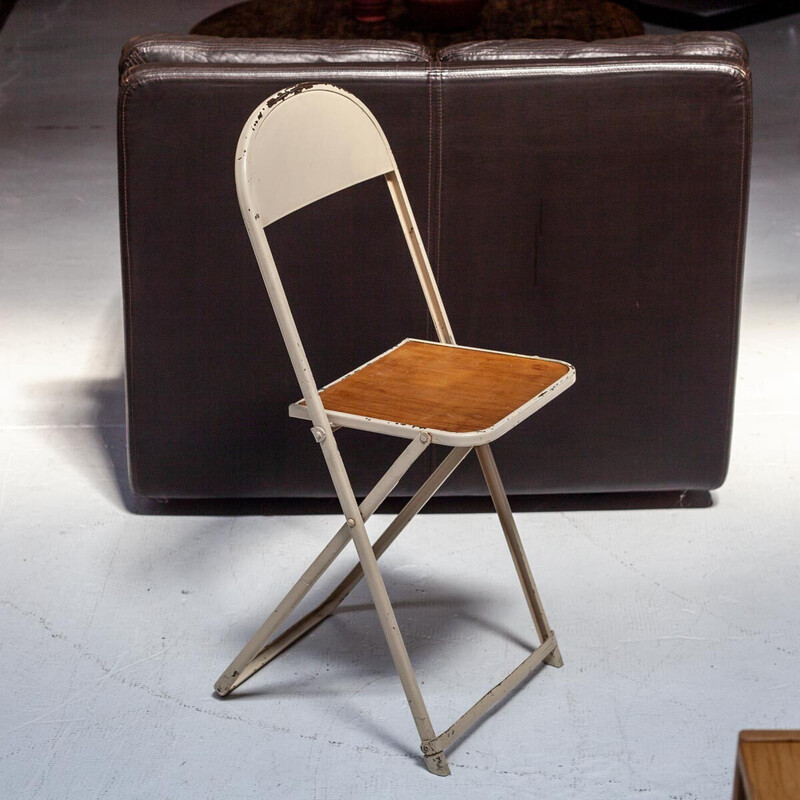 Set di 5 sedie pieghevoli vintage in metallo e compensato di Friso Kramer  per Oda, Paesi