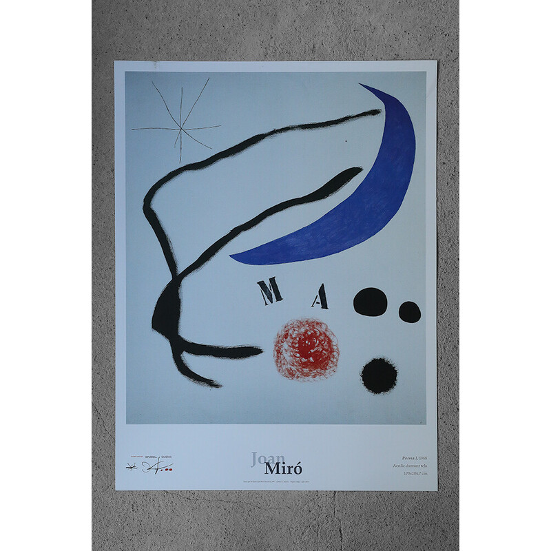 Vintage poster Gedicht door Joan Miró, Barcelona 1995
