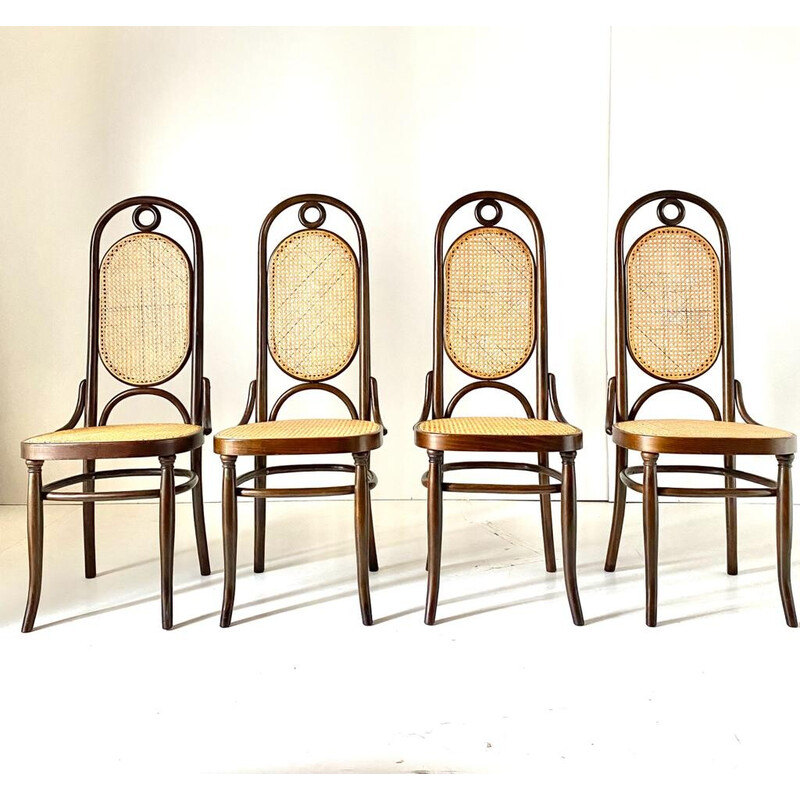 Set di 4 sedie da pranzo vintage modello 207 in faggio curvato per Thonet,  Austria 1970