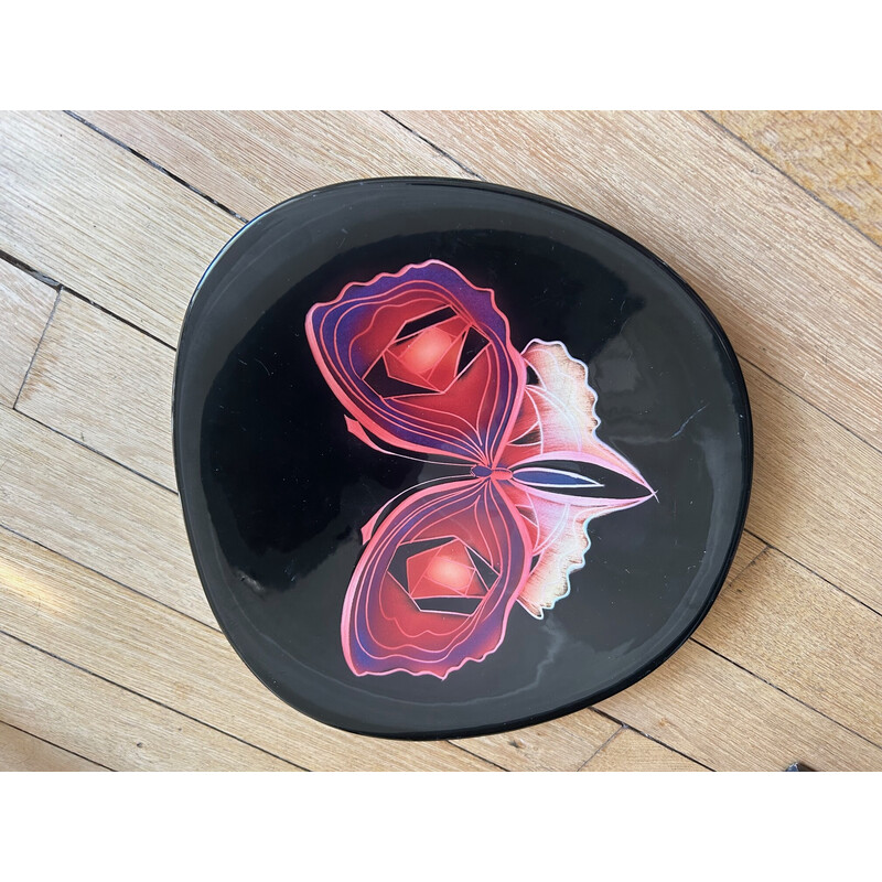 Vintage ceramic butterfly dish, 1970