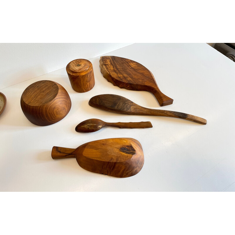 Set di ciotole vintage in legno e teak