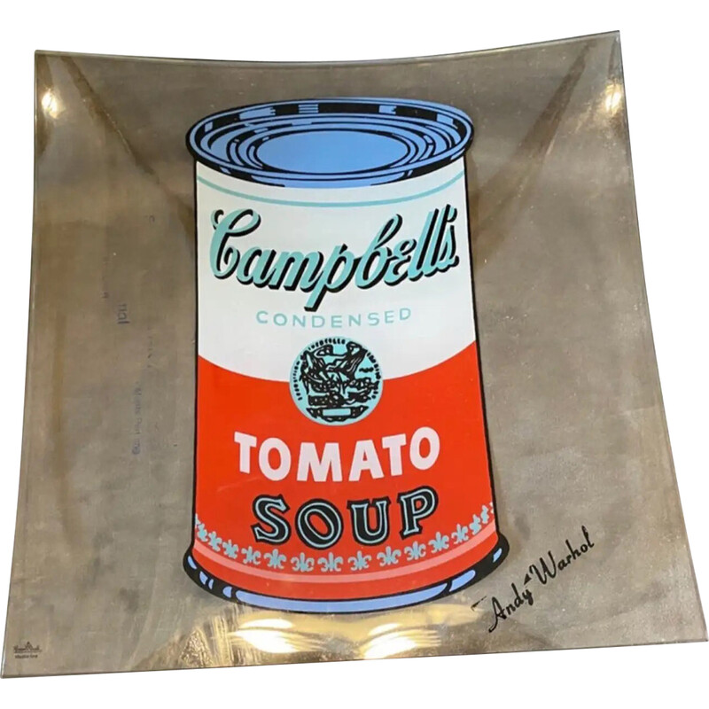 Rosenthal Campbell-Suppentablett aus Glas von Andy Warhol, 1990