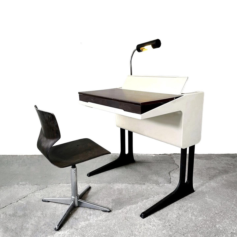 Vintage-Schreibtisch "Elmar" mit Stuhl von Luigi Colani für Flötotto,  Italien 1970