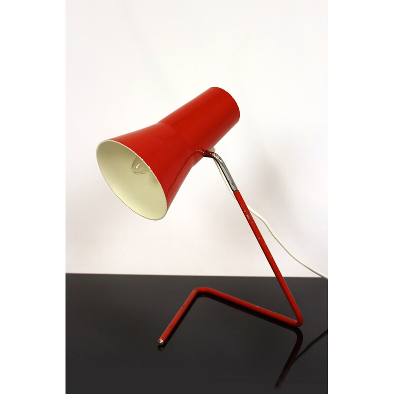 Rote Schreibtischlampe von Josef Hurka für Drupol, 1960