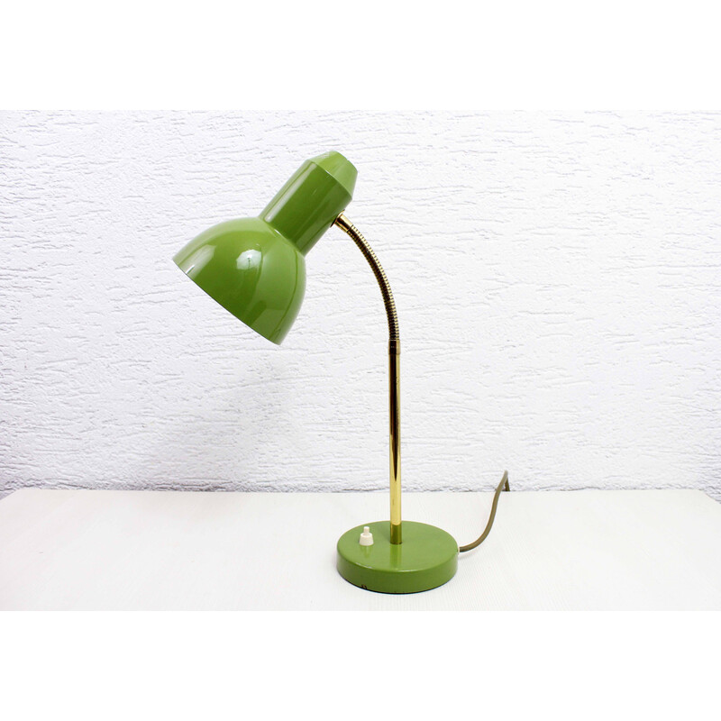 Lampe de bureau vintage 1960 en métal vert pale - Le palais des