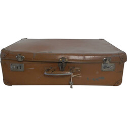 Vintage cardboard and imitation leather suitcase, 1970