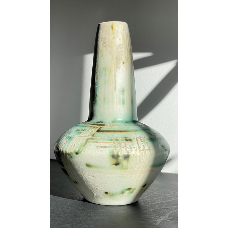Vintage glazed ceramic vase, 1950
