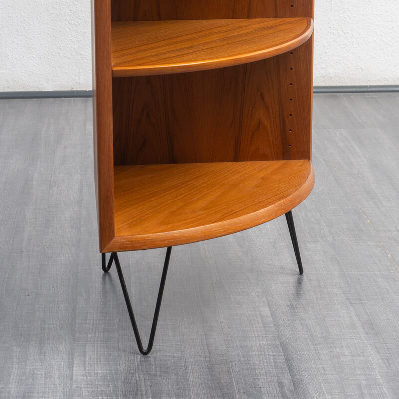 Mensola angolare in teak vintage con gambe a forcina, 1960