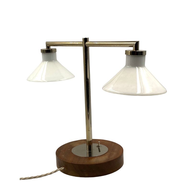 Vintage houten tafellamp, Europa 1950