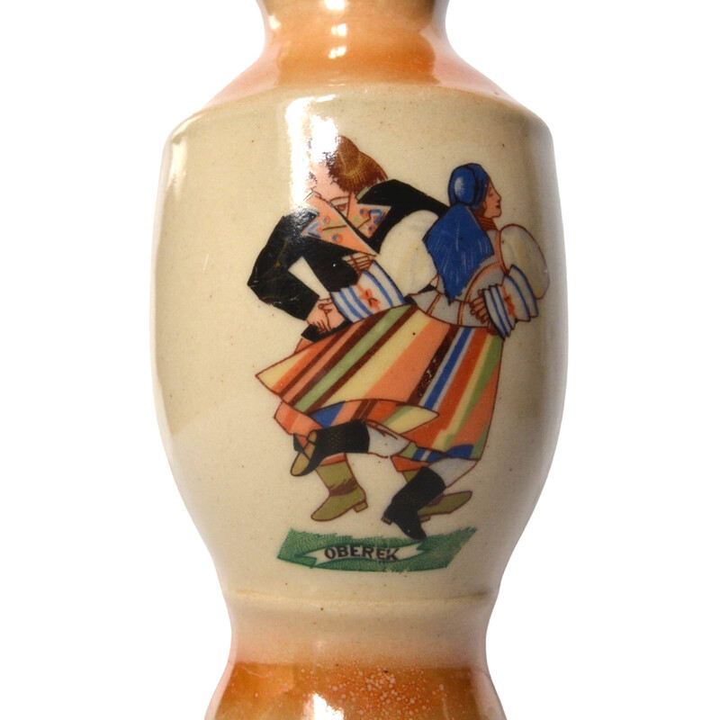Vase vintage en céramique émaillée de Zofia Stryjeńska, Pologne 1970