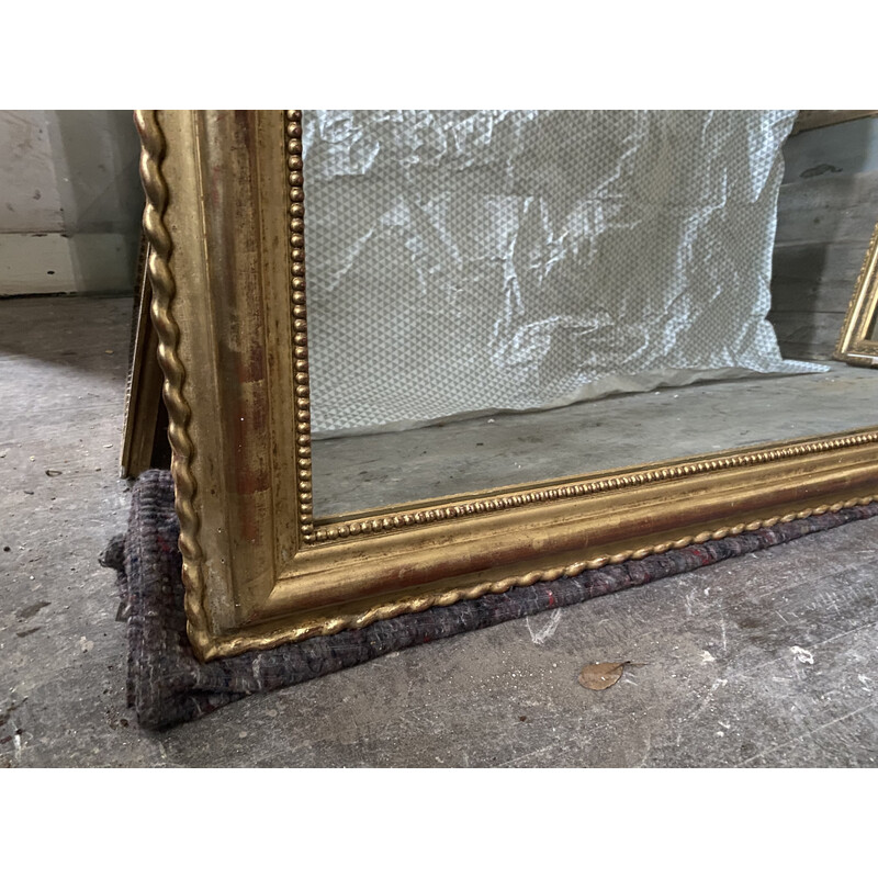 Miroir vintage rectangulaire doré par Louis-Philippe