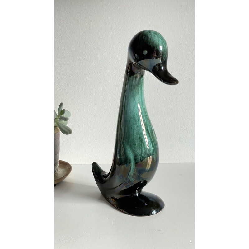 Vintage ceramics duck-shaped zoomorph, 1960