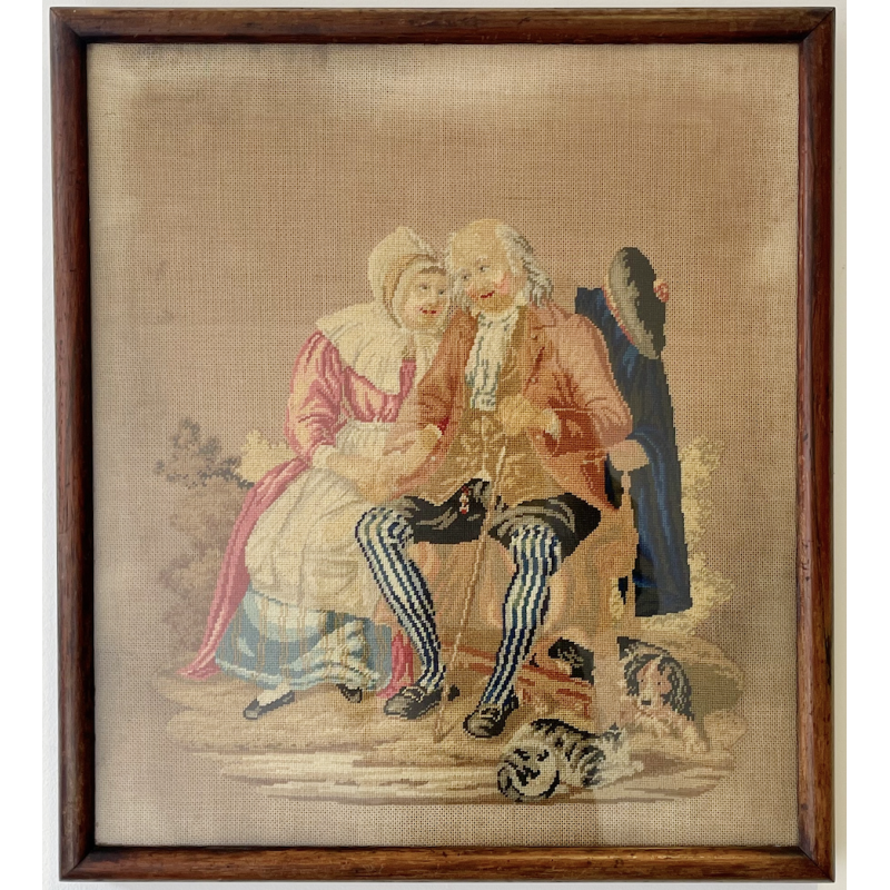 Tableau vintage représentant une image de broderie de tapisserie