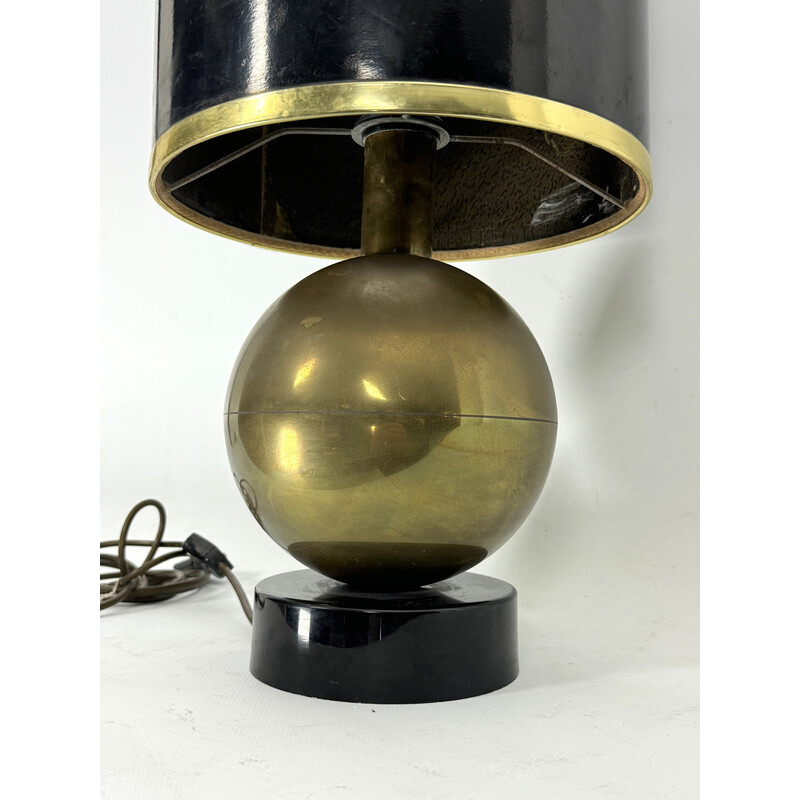 Vintage brass sphere table lamp, Italy 1970