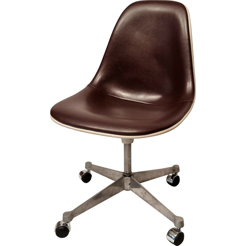 Chaise de bureau vintage de Charles et Ray Eames en fibre de verre et acier  pour