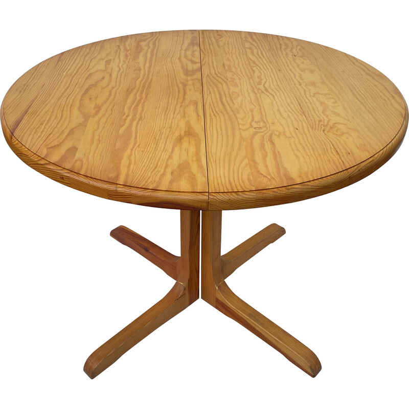 Vintage extendable solid pine table, France 1970