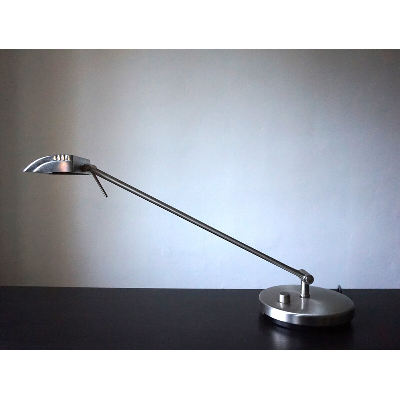 Vintage stainless steel table lamp by Egon Hillebrand for Hillebrand