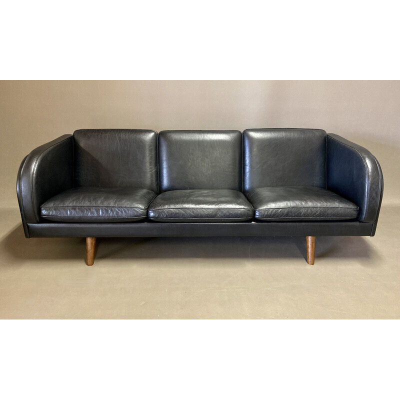 Vintage 3-seater leather sofa, 1960