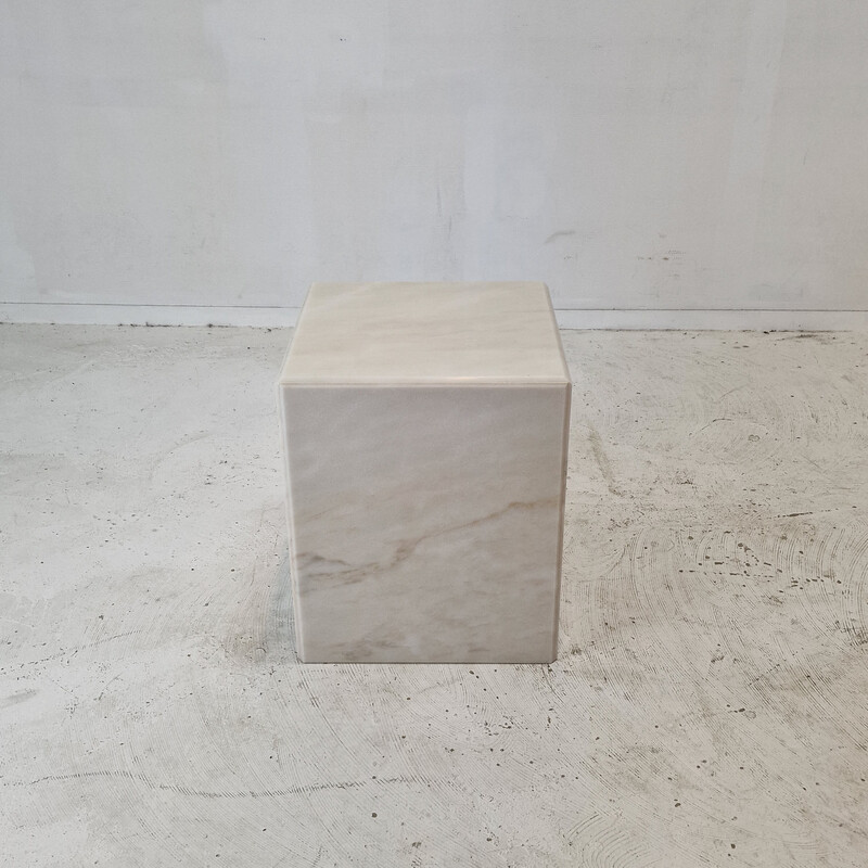 Vintage Marble Side Table, Italy 1980