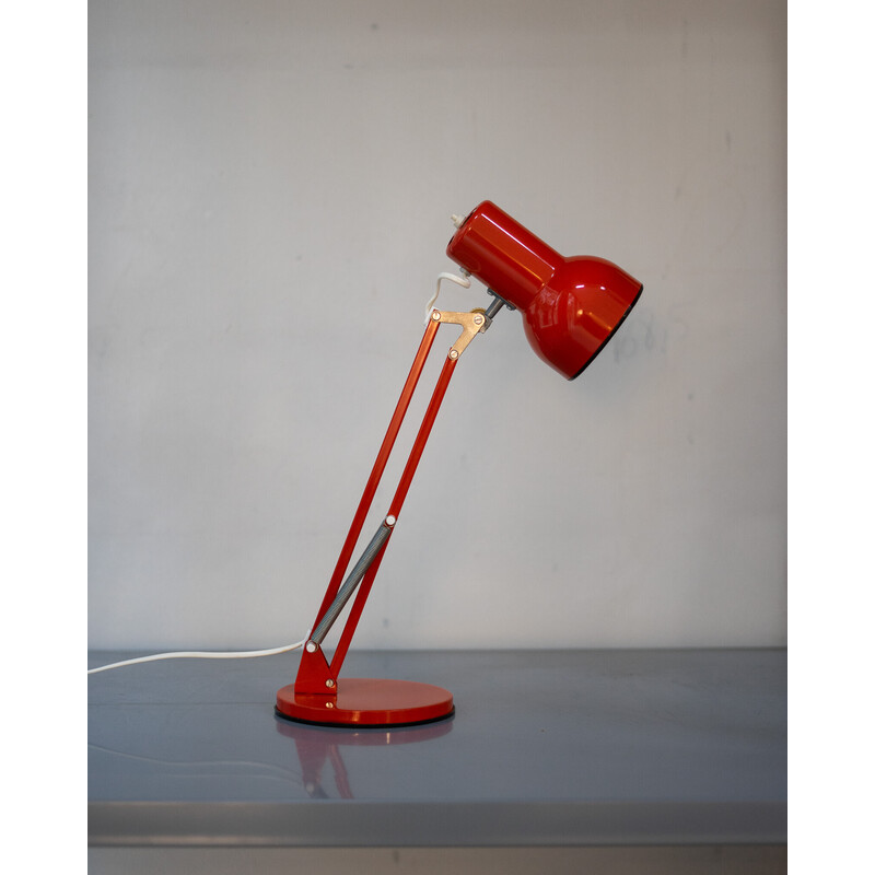 Vintage rode tafellamp voor Lyskær, Deens