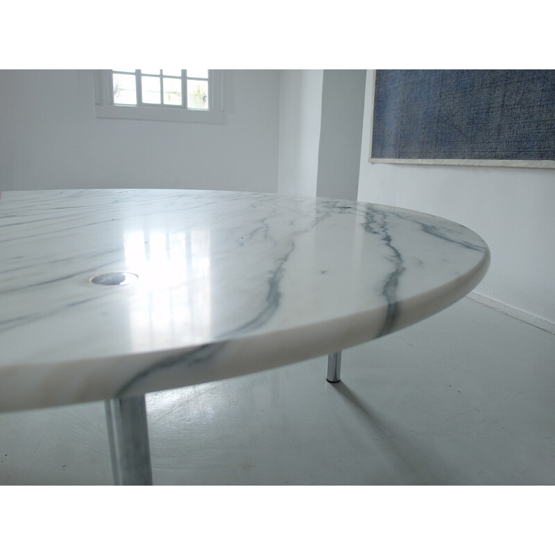 Tavolino vintage in marmo di Carrara di Estelle e Erwin Laverne per Laverne International, USA 1950