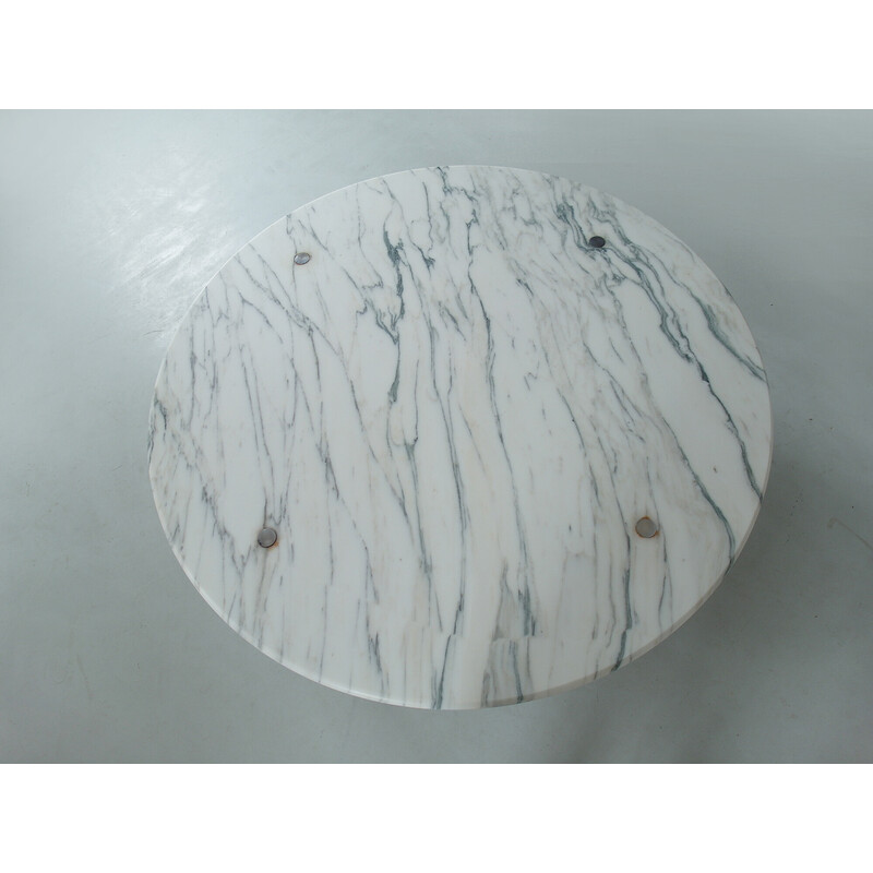 Tavolino vintage in marmo di Carrara di Estelle e Erwin Laverne per Laverne International, USA 1950