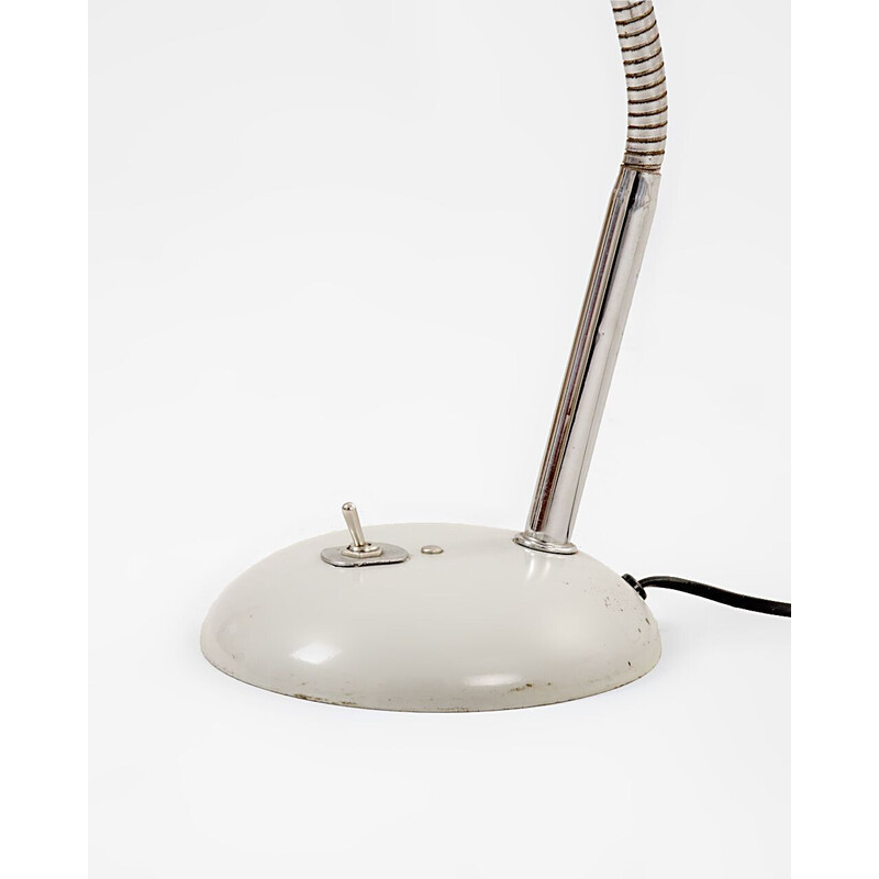 Vintage grijze metalen tafellamp