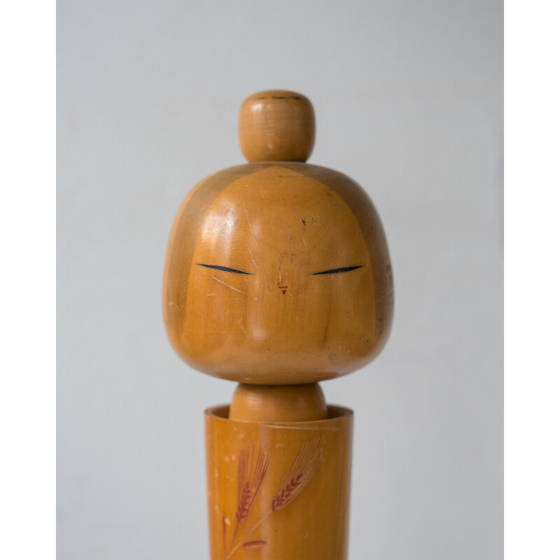 Muñeca Kokeshi vintage de Kishi Sadao, Japón 1968