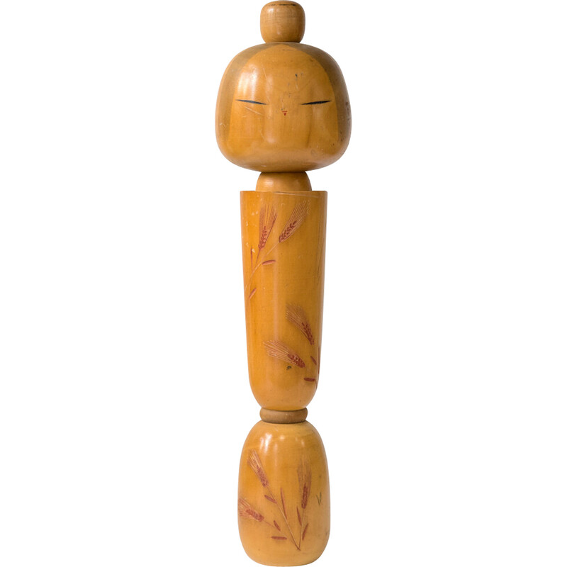 Muñeca Kokeshi vintage de Kishi Sadao, Japón 1968